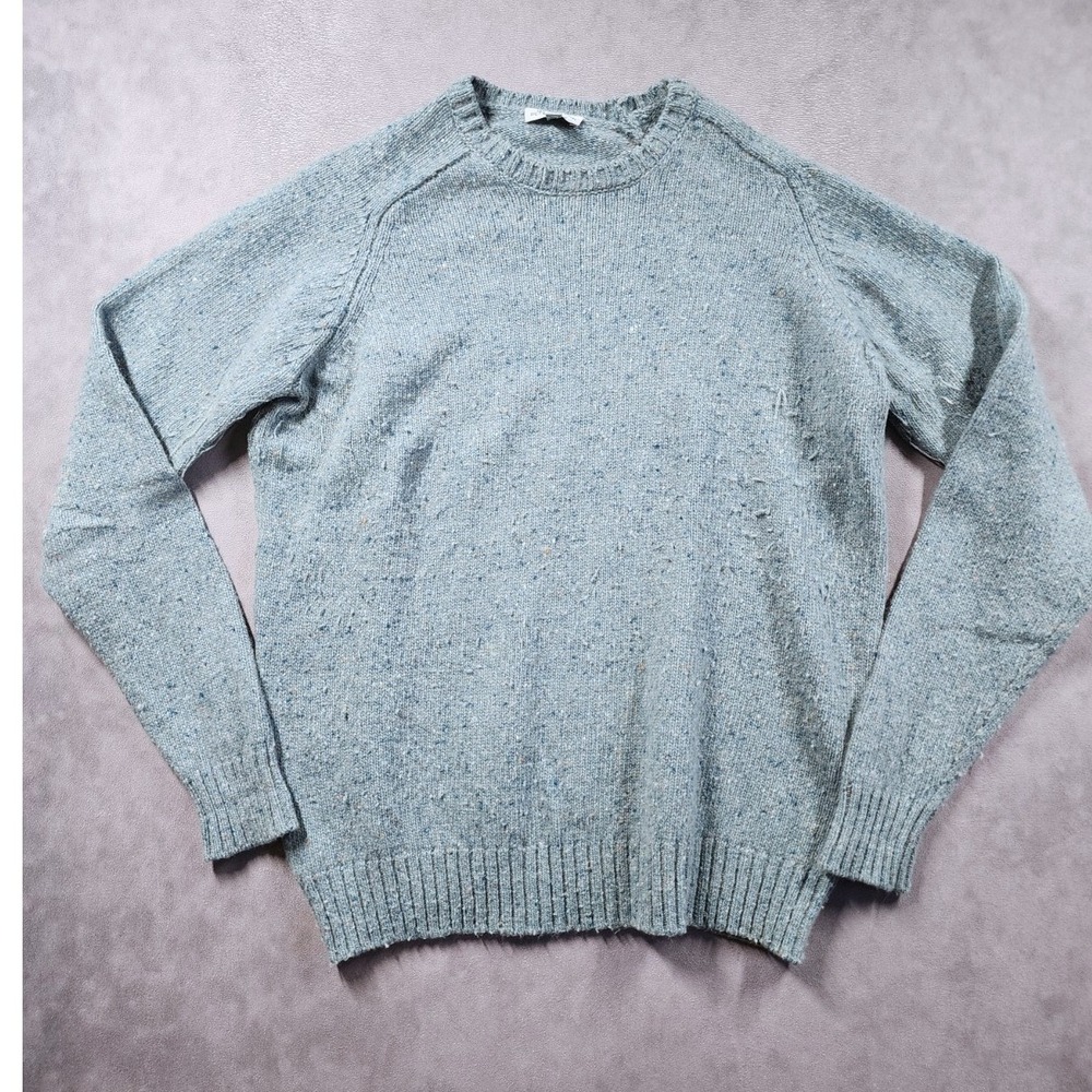 Peter Millar Sweater Men XL Blue Speckled Knit Extra Fine Merino Wool Blend